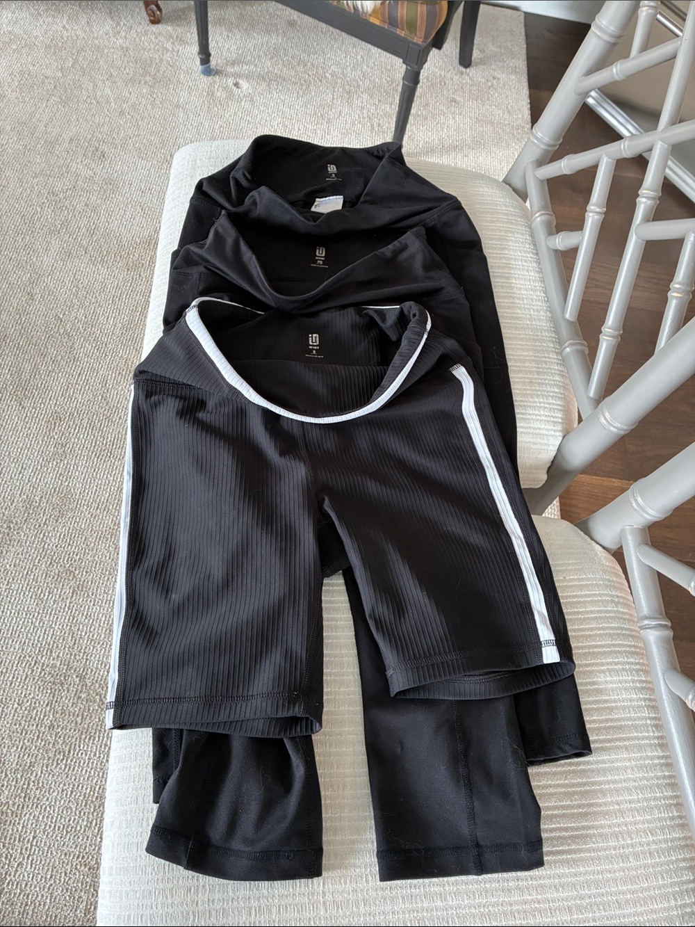 ID Ideology work out athletic pants bundle- 2 capri, 1 bike short